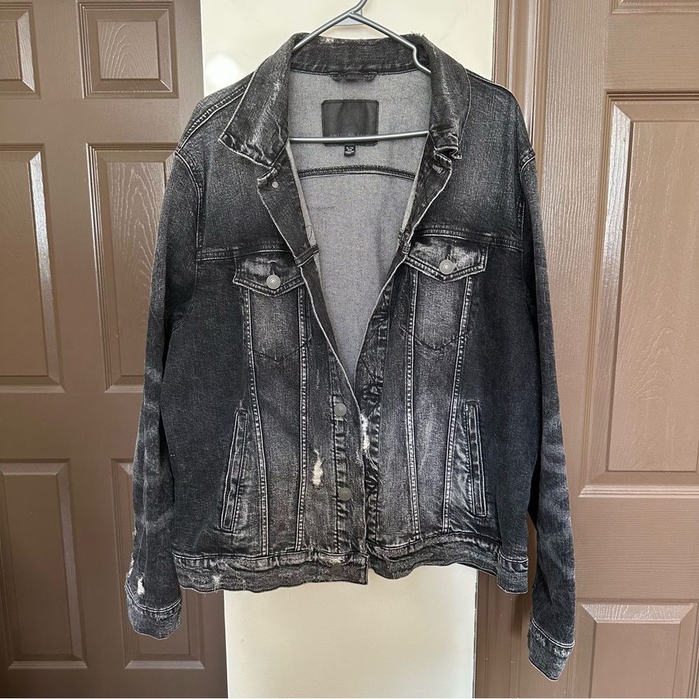 American Eagle MENs Black Denim Jacket